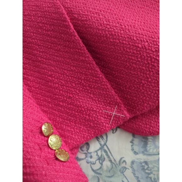 J Crew Fuschia Tweed School Boy Blazer NWT - Picture 6 of 6